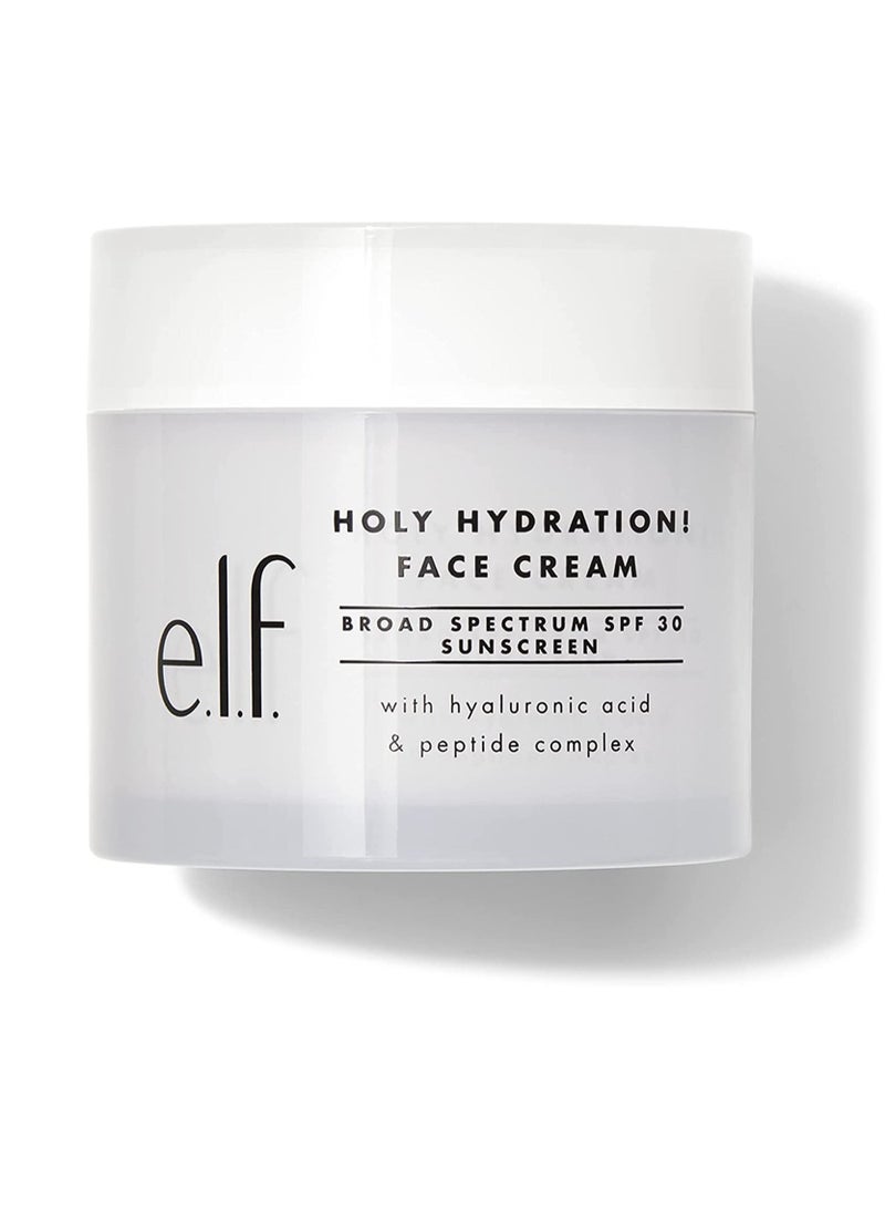إيلف e.l.f. Holy Hydration! Face Cream - Broad Spectrum SPF 30 Sunscreen, Moisturizes & Softens Skin, Quick-Absorbing & Ultra-Hydrating, 1.8 Oz (50g) - Image 1