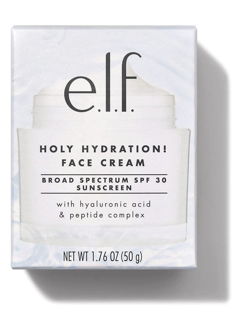 إيلف e.l.f. Holy Hydration! Face Cream - Broad Spectrum SPF 30 Sunscreen, Moisturizes & Softens Skin, Quick-Absorbing & Ultra-Hydrating, 1.8 Oz (50g) - Image 2