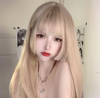 Korean style womens group wig wine red long straight hair full top wig womens long straight hair straight bangs high temperature silk chemical fiber wig Light pink - pzsku/Z1333445667C8A53BA770Z/45/1746225001/faa4a97e-772d-4669-9350-d5f74f733c07