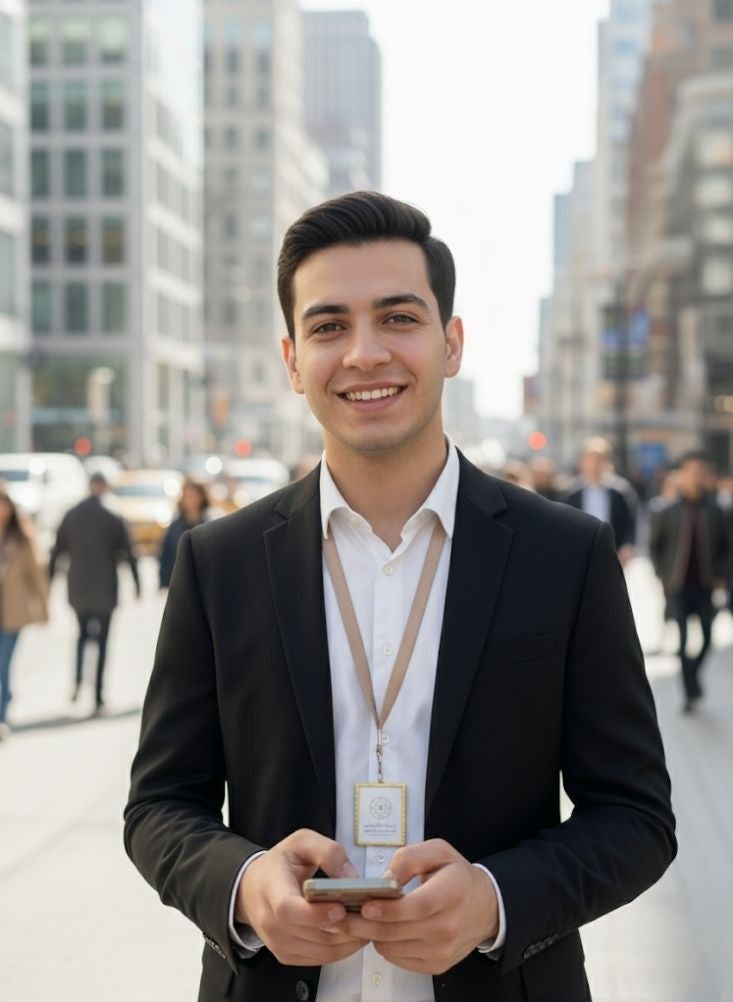 بريميم قلادة مربعة الشكل مع حبل تعليق بمناسبة يوم تأسيس المملكة العربية السعودية - إكسسوار ثقافي بسيط - Image 2