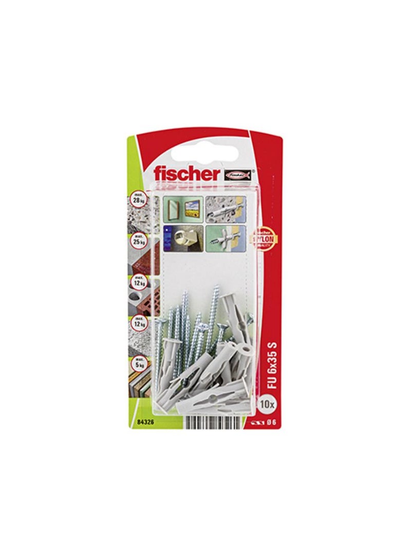 Fischer Fischer Plugs With Screws Gray And Silver