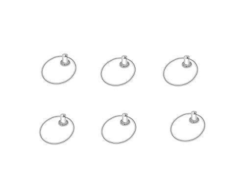 SANJARI Stainless Steel Towel RingNapking RingTowel HolderBathroom Accessories Silver Set of 6 PCS - Image 1