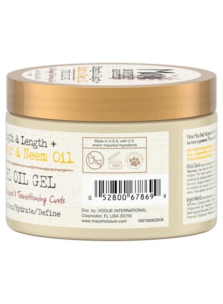 ماوي مويستشر جل زيت تجعيد الشعر بزيت الخروع وعشبة النيم من ماوي مويستشر، منتج طبيعي لتقوية واطالة الشعر المجعد، 12 اونصة - Image 3