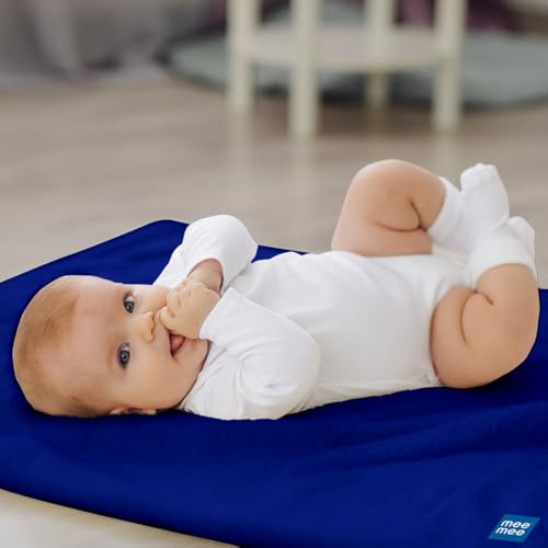 Mee Mee Reusable Water Proof Cotton Bed Protector Sheet/Extra Absorbent Mat/Dry Sheets/Urine Sheet/Dry Mat(Large, Royal Blue)(100CmX140Cm) - Image 2