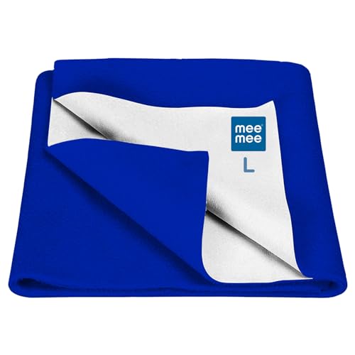 Mee Mee Reusable Water Proof Cotton Bed Protector Sheet/Extra Absorbent Mat/Dry Sheets/Urine Sheet/Dry Mat(Large, Royal Blue)(100CmX140Cm) - Image 1