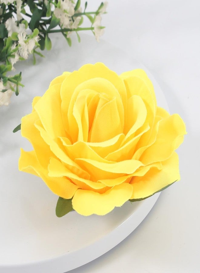 Merdia Yellow Rose Brooches Flower Hair Clips for Women | Brooches and Pins | Hair Accessories | Valentines Hair Clips, Wedding Hair Accessories for Women |Lapel Pin - Image 2