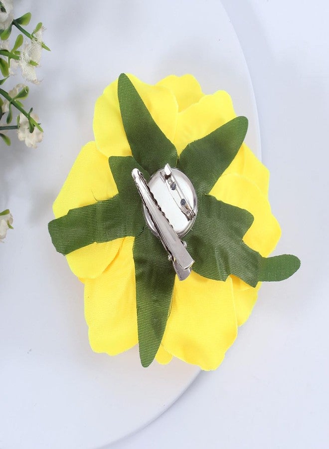 Merdia Yellow Rose Brooches Flower Hair Clips for Women | Brooches and Pins | Hair Accessories | Valentines Hair Clips, Wedding Hair Accessories for Women |Lapel Pin - Image 4