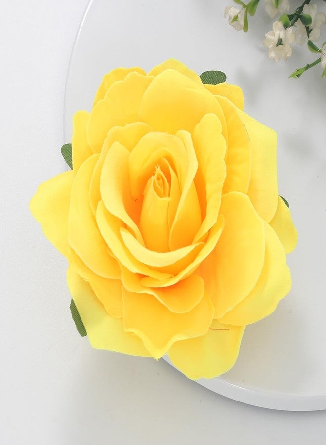 Merdia Yellow Rose Brooches Flower Hair Clips for Women | Brooches and Pins | Hair Accessories | Valentines Hair Clips, Wedding Hair Accessories for Women |Lapel Pin - Image 3