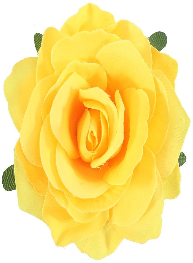 Merdia Yellow Rose Brooches Flower Hair Clips for Women | Brooches and Pins | Hair Accessories | Valentines Hair Clips, Wedding Hair Accessories for Women |Lapel Pin - Image 1