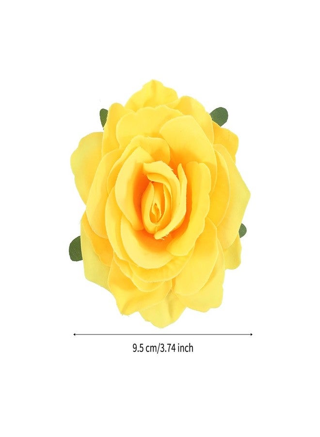 Merdia Yellow Rose Brooches Flower Hair Clips for Women | Brooches and Pins | Hair Accessories | Valentines Hair Clips, Wedding Hair Accessories for Women |Lapel Pin - Image 5