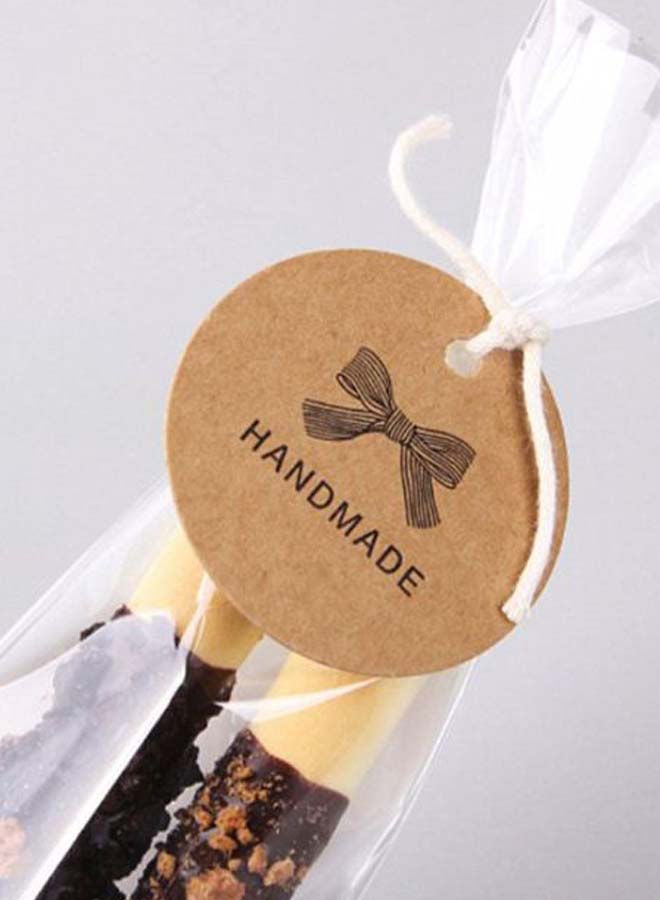 NIBEMINENT 100-Piece Handmade Kraft Paper Hang Round Gift Tags Set Brown/Black - Image 4