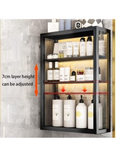 Cool Baby COOLBABY 3 Tier Dustproof Storage Cabinet Punch-free Toilet Top Bathroom Storage Rack Shower Organizer Bathroom Wall Cabinet  - Image 3