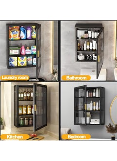 Cool Baby COOLBABY 3 Tier Dustproof Storage Cabinet Punch-free Toilet Top Bathroom Storage Rack Shower Organizer Bathroom Wall Cabinet  - Image 5