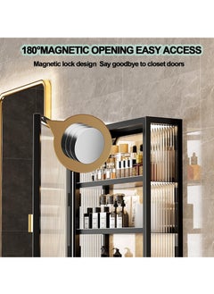 Cool Baby COOLBABY 3 Tier Dustproof Storage Cabinet Punch-free Toilet Top Bathroom Storage Rack Shower Organizer Bathroom Wall Cabinet  - Image 4