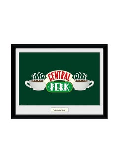 Friends Central Perk Logo Framed Poster Printed 34cm x 44cm Rock Music Wall Art Collector Prints for Bedroom Office Room Decor Gift