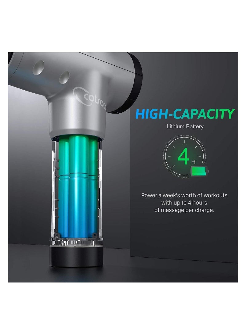 Muscle Massage Gun, Electric Hand-Held Deep Muscle Fascial Massager, With 4 Massager Heads, 4Th Gear Can Adjust Low Noise, Fitness Yoga Accessories - Image 4