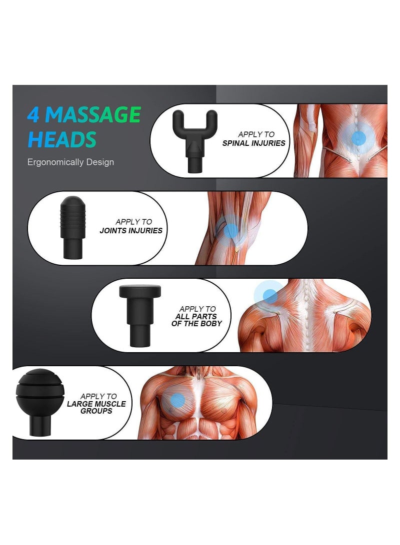 Muscle Massage Gun, Electric Hand-Held Deep Muscle Fascial Massager, With 4 Massager Heads, 4Th Gear Can Adjust Low Noise, Fitness Yoga Accessories - Image 2