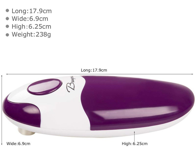 Bangrui Kitchen Automatic Safety Cordless One Tin Opener&Bangrui Professional Electric Opener.One-touch switch .Smooth can edge.Being friendly to left-hander and arthritics!(Purple) - Image 2
