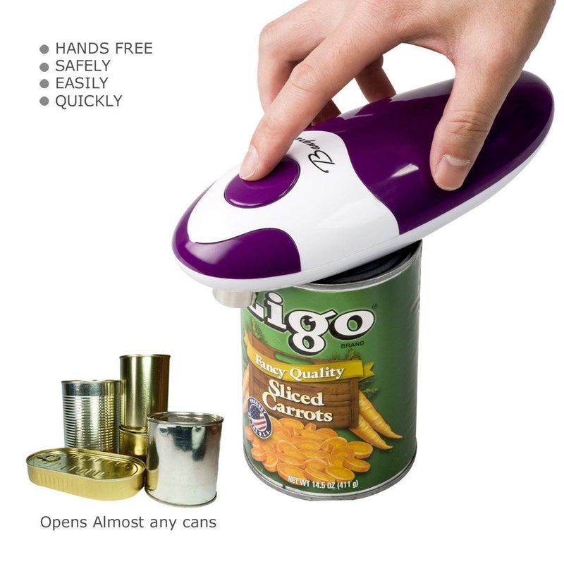 Bangrui Kitchen Automatic Safety Cordless One Tin Opener&Bangrui Professional Electric Opener.One-touch switch .Smooth can edge.Being friendly to left-hander and arthritics!(Purple) - Image 5