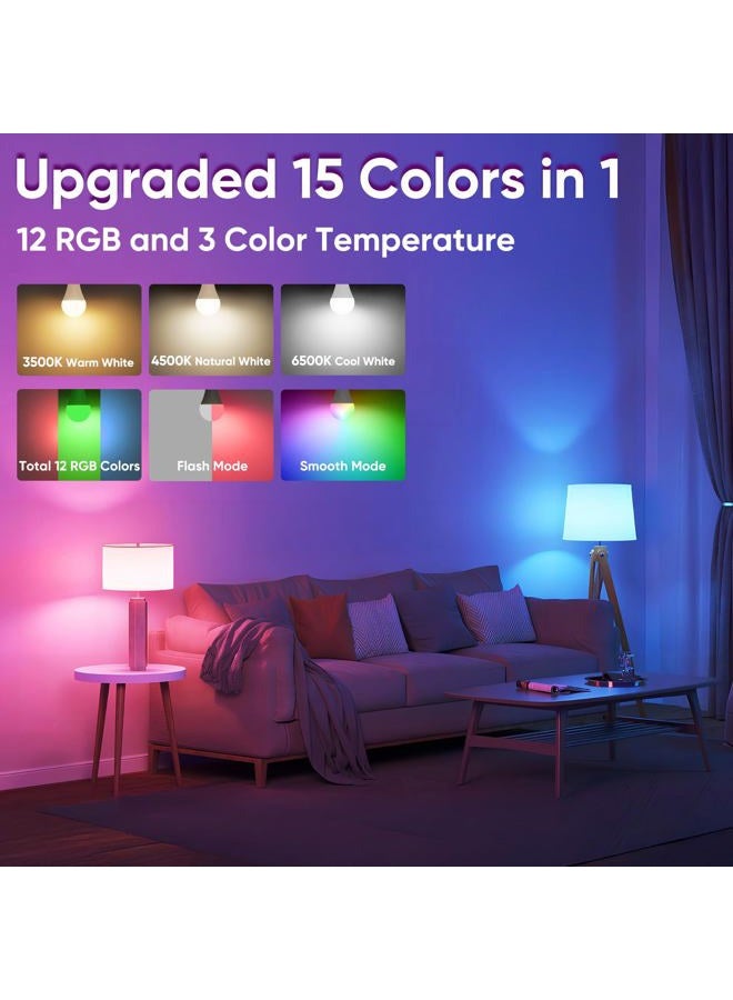 Yochoice Rechargeable Battery Operated A19 Light Bulb with Remote Control 2 Packs, Dimmable Detachable LED Bulb with 15 Colors Selectable & 3 Timer, Wireless Puck Light Bulb for Wall Sconce, Non-Hardwired - Image 2