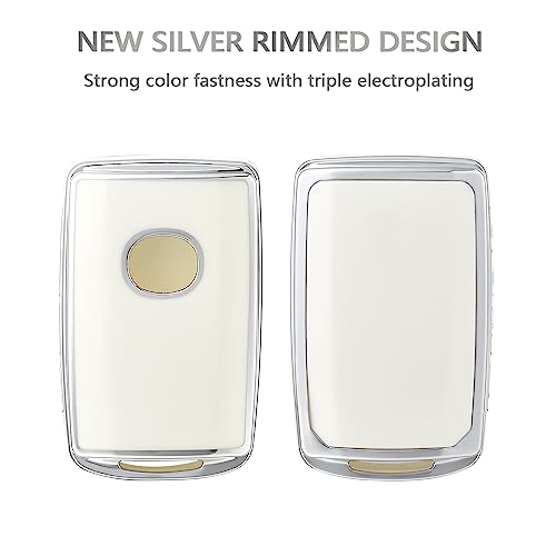 OFFCURVE Key Fob Cover with Keychain for Mazda, Special Car Key Case Compatible with 2019 2020 2021 2022 Mazda 6 3 Hatchback CX30 CX5 CX9 CX10 3-4-Button Smart Key Holder Car Accessories, Silver White - Image 4