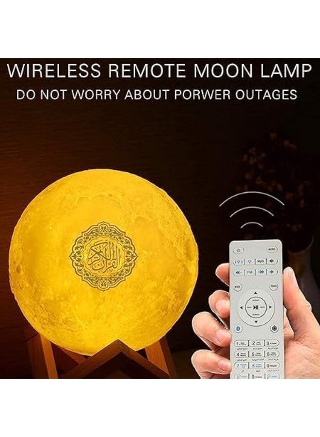 Islamic Moon Lamp with LED Light and Quran Speaker, Navy Blue - Image 3