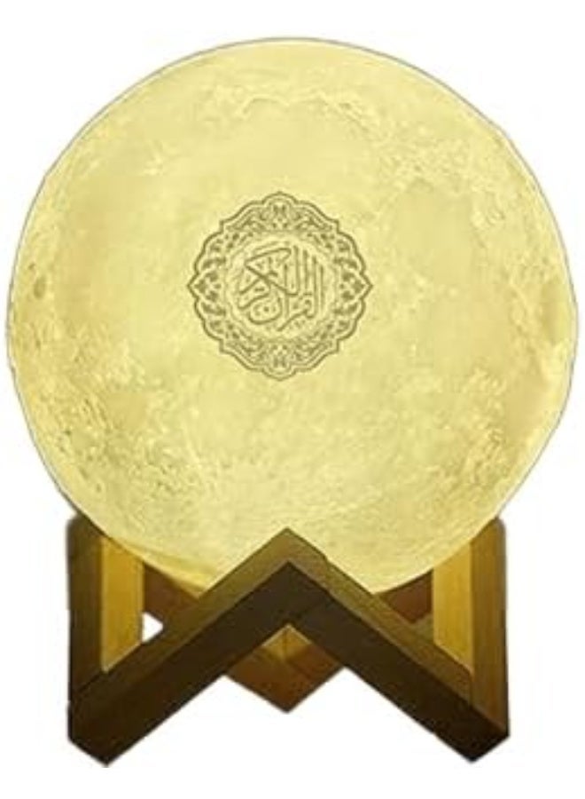 Islamic Moon Lamp with LED Light and Quran Speaker, Navy Blue - Image 1