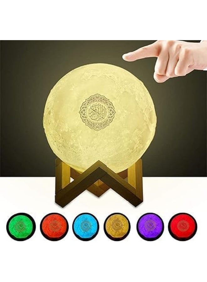 Islamic Moon Lamp with LED Light and Quran Speaker, Navy Blue - Image 2