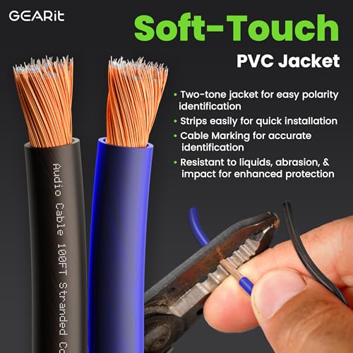 GEARit Speaker Wire 14 Gauge, Speaker Cable 100ft for Car Audio, Home Theater, CCA(Black Blue) - Image 2