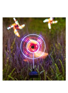 Generic 2pcs 30" Solar Wind Spinner Garden Stake Pinwheels Easy Spinning Kinetic Wind Spinner Metal Stake with 8 Lighting Modes 4 Color Changing Garden Wind Catcher for Garden Lawn Decor  - Image 4
