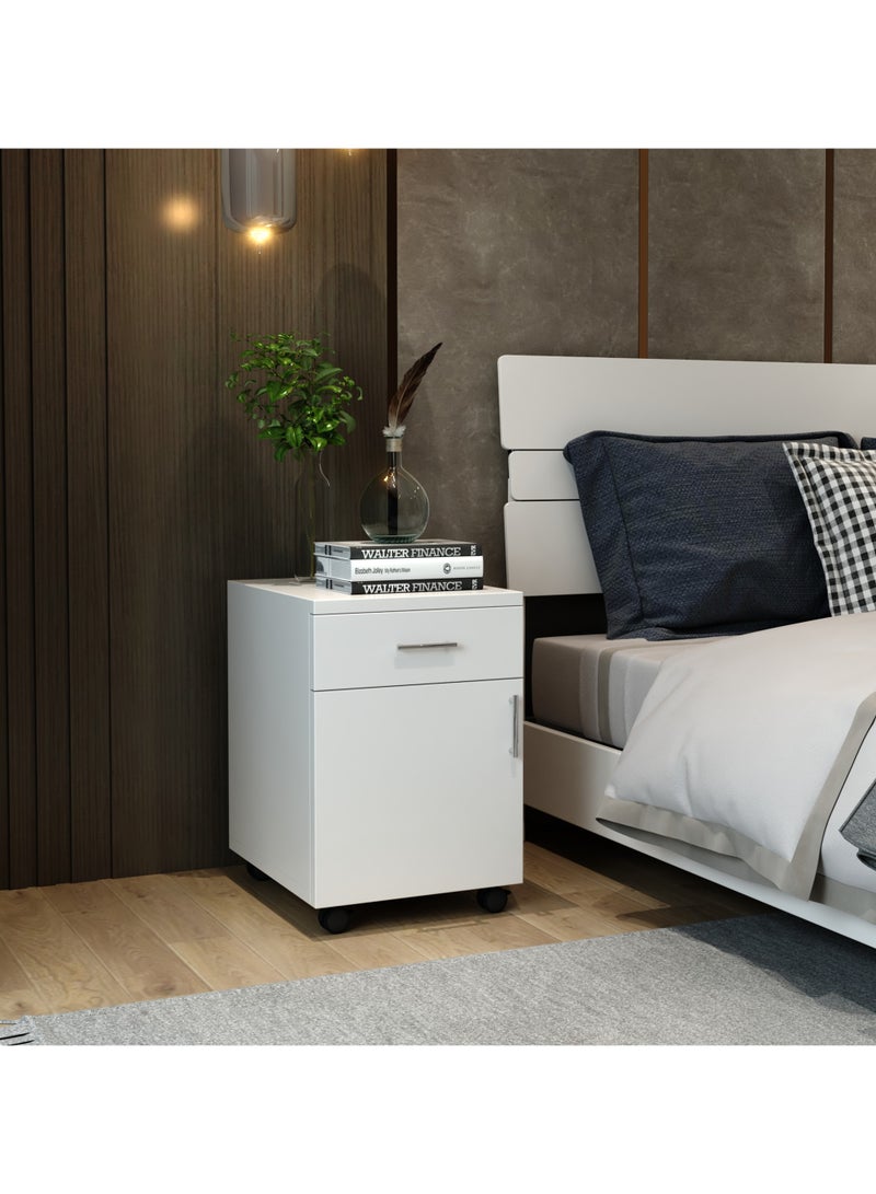 RIGID One Drawer & One Filing Cabinet Mobile Pedestal Storage Unit Beige 56x40x50cm  - Image 1