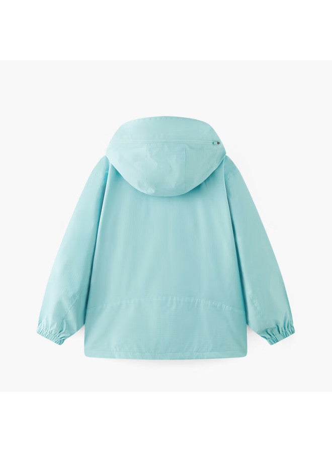 Mqd Kids Colorblock Jacket  Autumn New Boys Girls Hooded Windproof Waterproof Outdoor Coat - Image 4