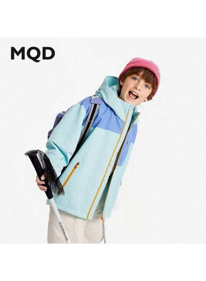 Mqd Kids Colorblock Jacket  Autumn New Boys Girls Hooded Windproof Waterproof Outdoor Coat - Image 1