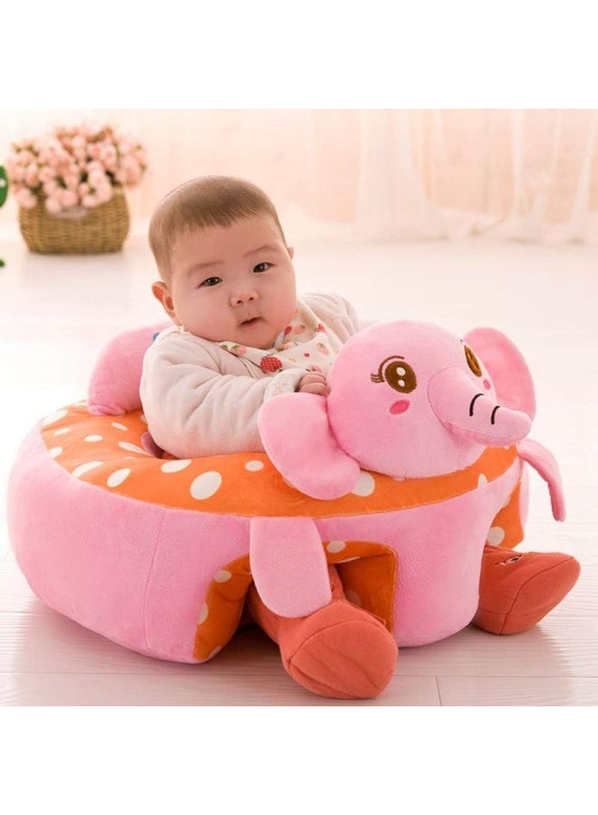 LTSWEET Toddler Chair for Learn to Sit Cartoon Plush Sofa Seat Baby Support Seat Soft Large Cushion Non Slip Body Back Pillows Suitable for 3-18 Months Baby, Pink - Image 2