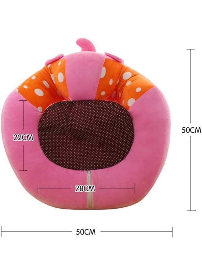 LTSWEET Toddler Chair for Learn to Sit Cartoon Plush Sofa Seat Baby Support Seat Soft Large Cushion Non Slip Body Back Pillows Suitable for 3-18 Months Baby, Pink - Image 3