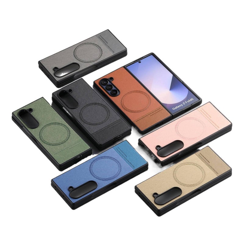 غطاء MagSafe بPC لـ Samsung Galaxy Z Fold 6 مع مغناطيس قوي وتغطية كاملة مع مقاوم للصدمات مع مقاوم للخدش مع حماية من السقوط باللون أزرق مغناطيسي للاستخدام الداخلي للرحلات اليومية - Image 2