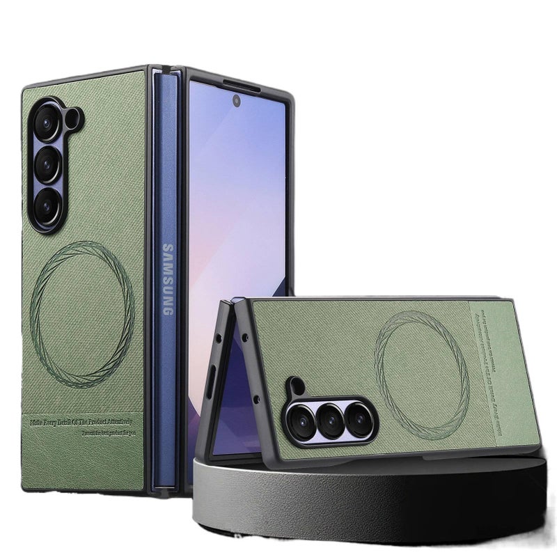 غطاء MagSafe بPC لـ Samsung Galaxy Z Fold 6 مع مغناطيس قوي وتغطية كاملة مع مقاوم للصدمات مع مقاوم للخدش مع حماية من السقوط باللون أزرق مغناطيسي للاستخدام الداخلي للرحلات اليومية - Image 5