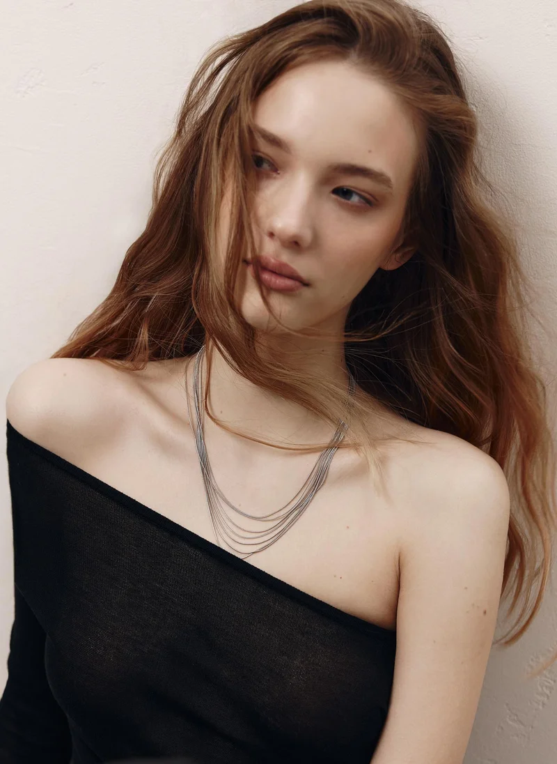 Lichi  Multi-level necklace of fine chains for Women | Best Price UAE