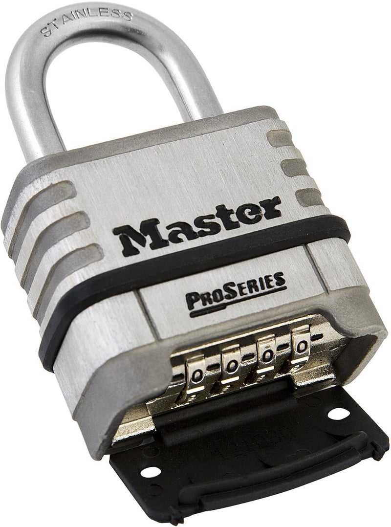 Master Lock 1174D Pro Series Resettable Combination Padlock - Stainless Steel, 1.5" x 2.2" x 3" - Image 2