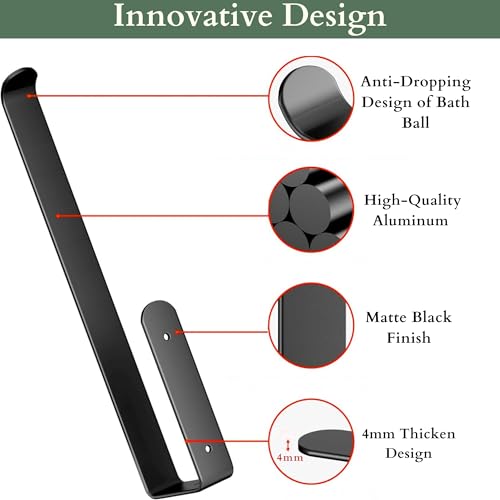 Yumun Aluminium Napkin Holder for Wash Basin/Towel Hanger for Bathroom/Napkin Holder in Kitchen/Bathroom Accessories (Black - Powder Coated) - Image 4