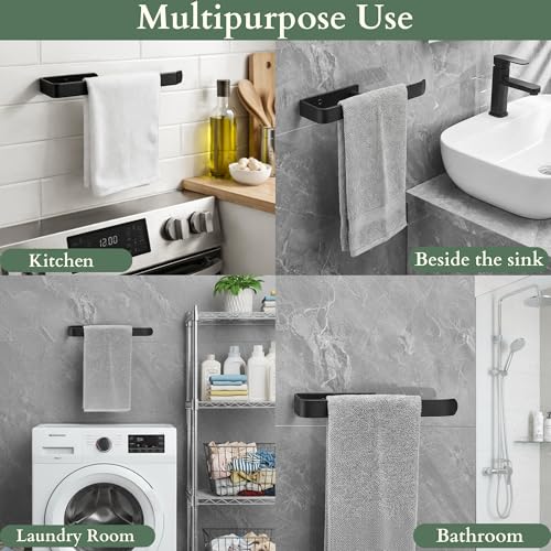 Yumun Aluminium Napkin Holder for Wash Basin/Towel Hanger for Bathroom/Napkin Holder in Kitchen/Bathroom Accessories (Black - Powder Coated) - Image 3