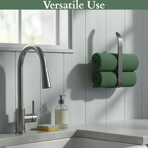 Yumun Aluminium Napkin Holder for Wash Basin/Towel Hanger for Bathroom/Napkin Holder in Kitchen/Bathroom Accessories (Black - Powder Coated) - Image 5