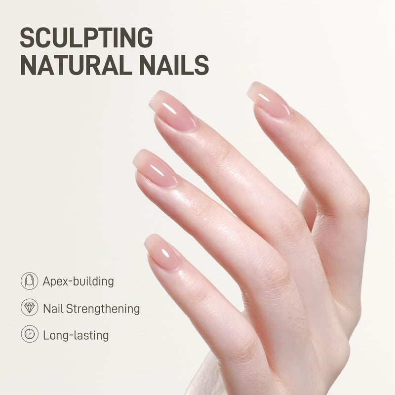 GAOY Gel Top Coat, Builder Gel and Base Coat Set, 16ml 3 Pcs Clear Glossy No Wipe Combination for Long Lasting UV Light Cure Nail Art DIY - Image 5