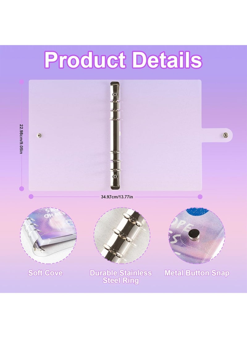 SYOSI 100 ظرف تحدي الادخار، 25 ورقة مخطط مع أظرف نقدية شفافة ومقاومة للماء وحلقات من الفولاذ المقاوم للصدأ، منظم ميزانية للأزواج، المكتب المنزلي، إدارة المالية المدرسية - Image 3