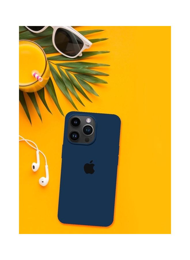 NIBEMINENT Silicone Case Cover Liquid Gel Soft Ultra Slim Shockproof Back Full Body Protection For Apple iPhone 14 Pro Max 6.7 inch Dark Blue - Image 5