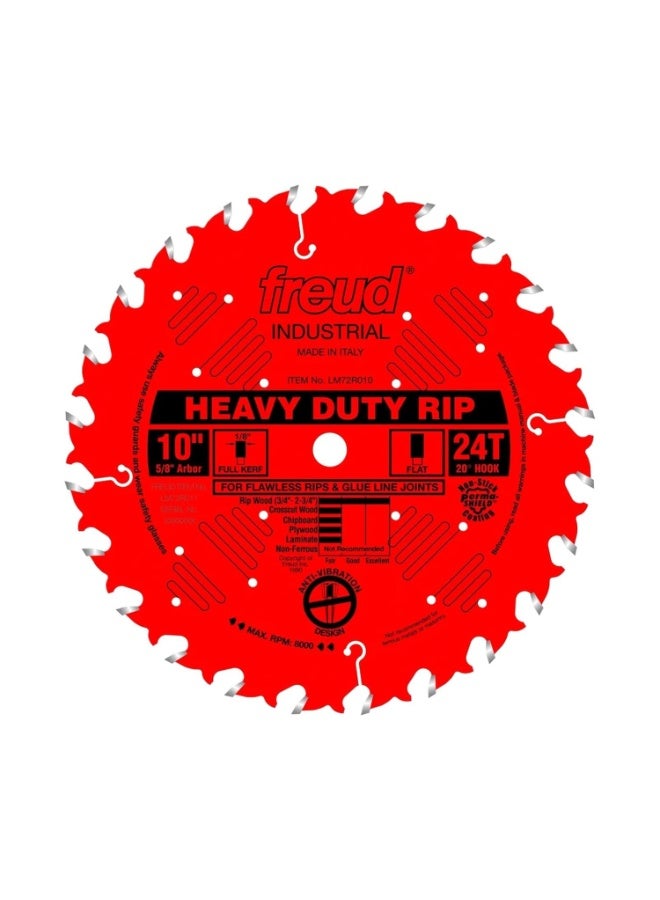 freud Freud Heavy-Duty Rip Saw Blade with Premium Tico Hi-Density Carbide Ripping Blend for Maximum Performance - 10" Diameter, 24 Teeth, 5/8" Arbor, .126" Kerf - LM72R010 - Image 1