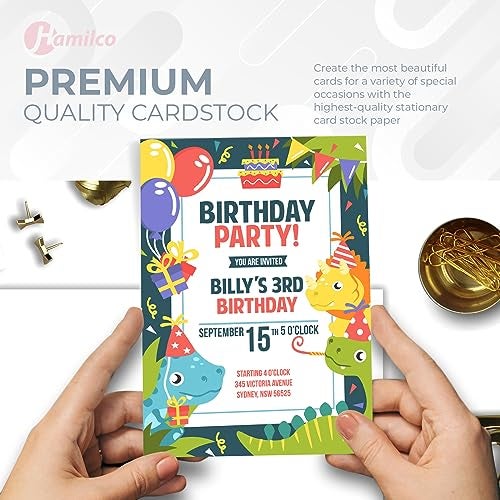 Hamilco White Cardstock Printer Paper By Hamilco (50-Pack)- 8.5 x 11” Thick Card Stock For Card Making- 80lb Heavyweight Stationery Card Stock Paper Cover- Great For Invitations, Birthdays, Awards, Brochures - Image 5