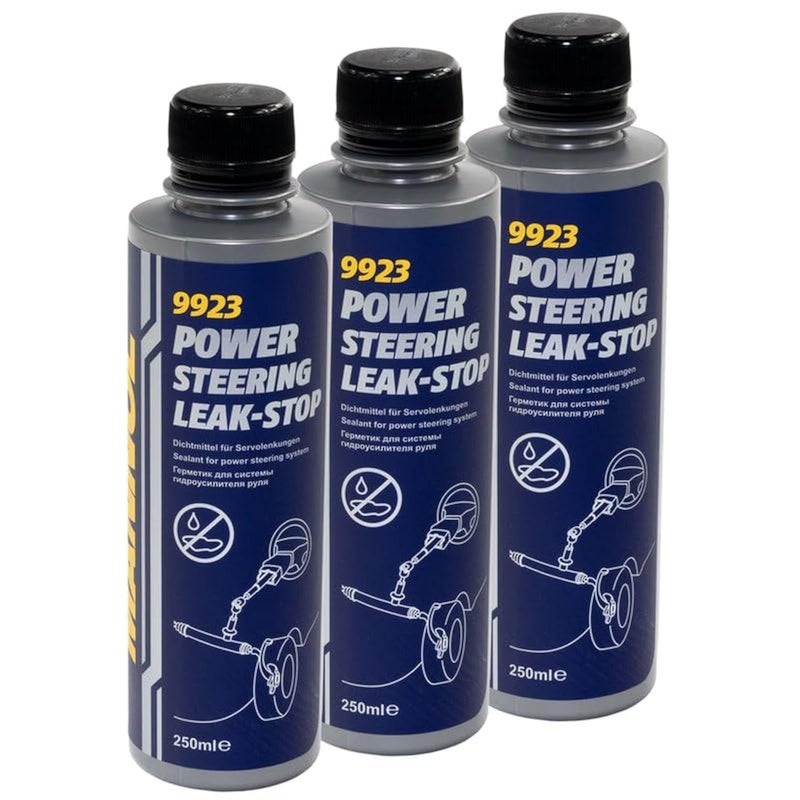 Mannol HTE - Central Hydraulic Fluid 8990, Power Steering Fluid 8980, and Power Steering Leak-Stop 9923 – Complete Hydraulic and Steering System Maintenance Set - Image 1