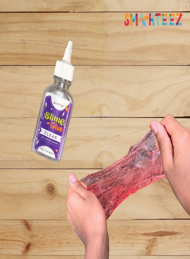 SMARTEEZ Slime Glue Clear | Clear White Adhesive Waterproof Washable Glue | Smooth & Stretchy | Non Toxic | 100ML (Pack of 3) - Image 2