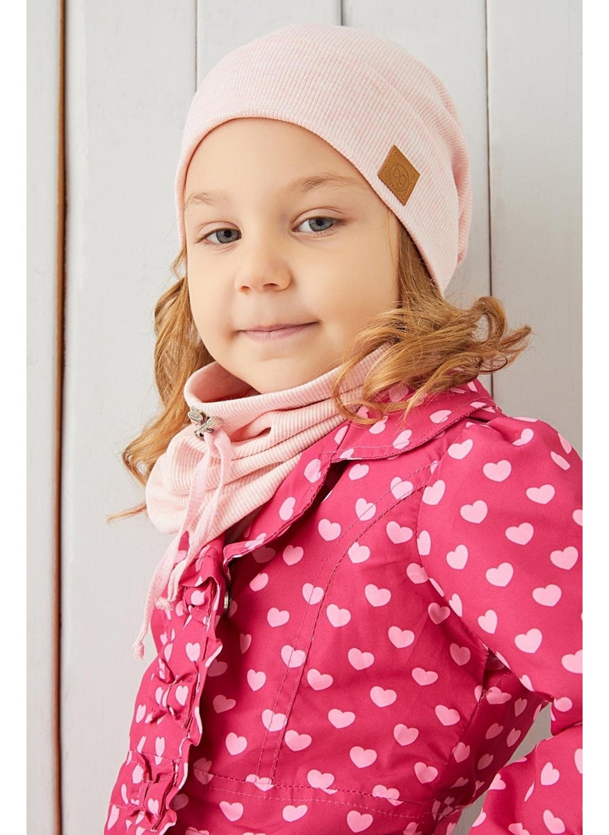 Babygiz Girl's Powder Rope Hat Beanie Neck Collar Set Cotton Camisole  - Image 2